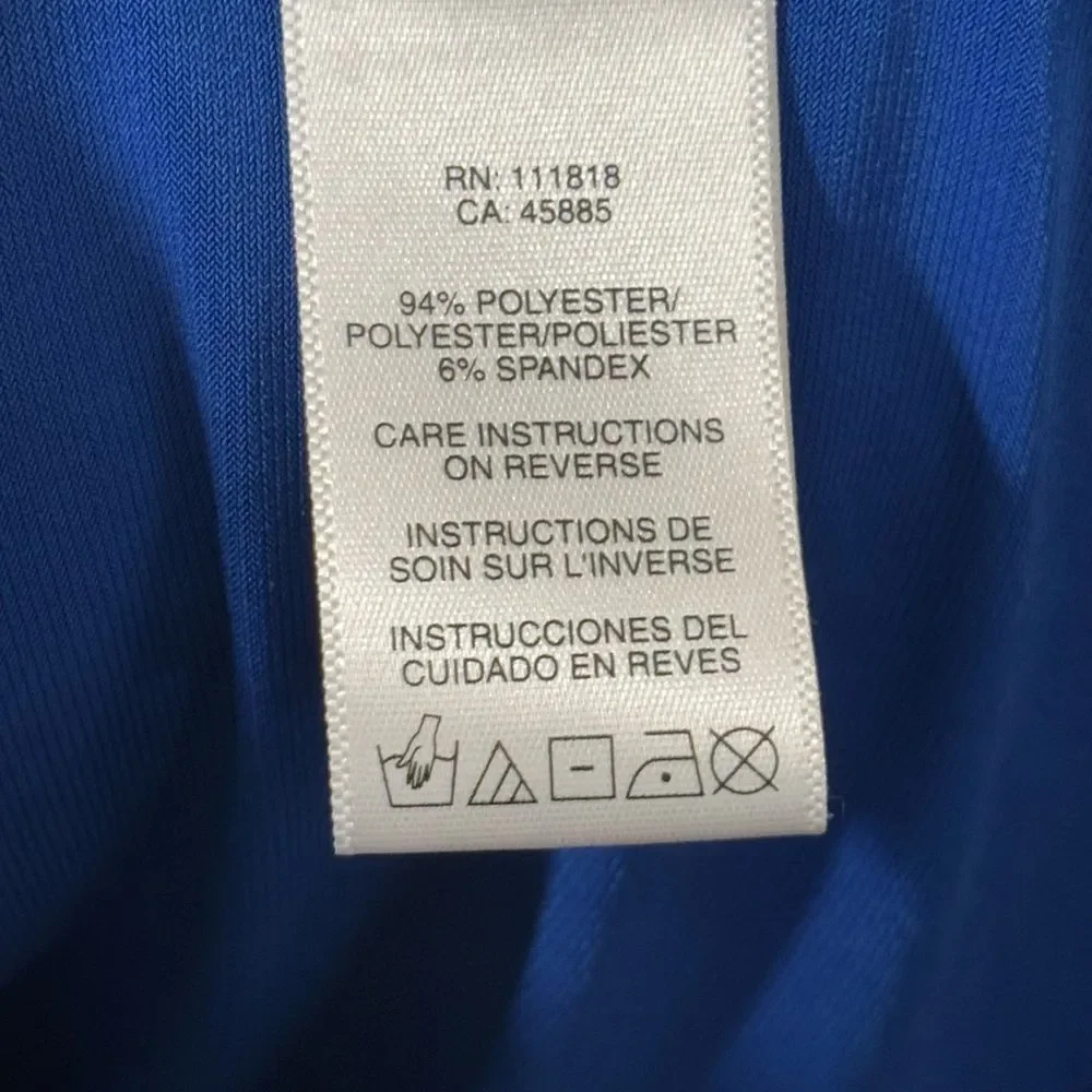 Michael Kors Sheath Dress Leather Buckle Straps Cobalt Blue Size Small Cocktails